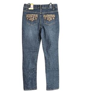So Brand Girls‎ Cheetah-Detail Jeans So Brand Size 14  NWT Adj Waist Denim